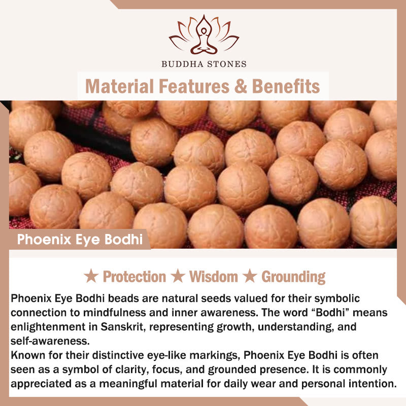 Buddha Stones Phoenix Eye Bodhi Wisdom Tibetan Engraved Tassel Wrist Mala - image 5