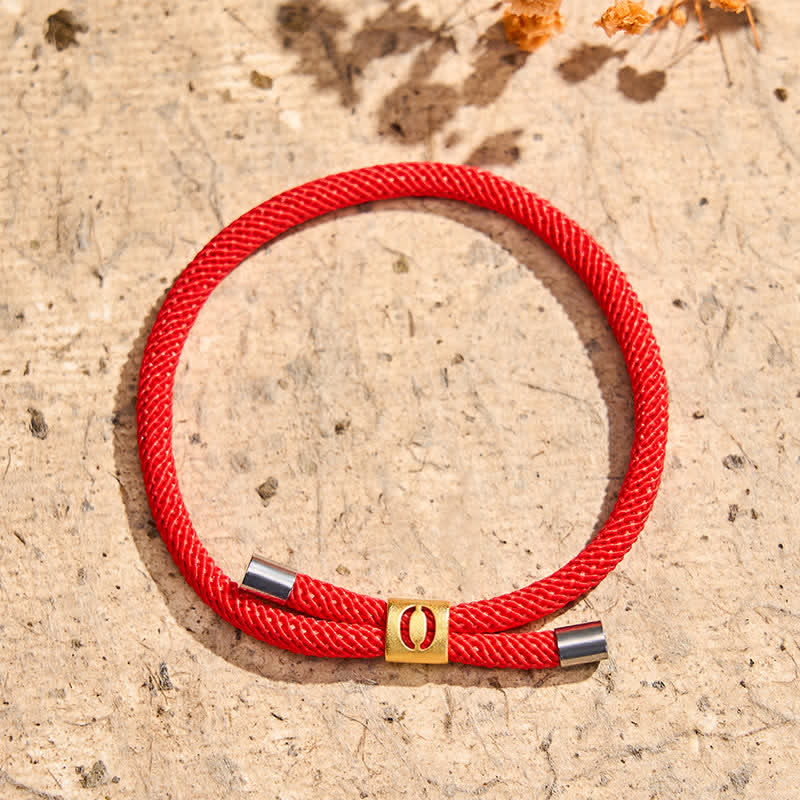 Buddha Stones Single-Digit Angel Numbers Adjustable String Protection Bracelet - Red Rope(Wrist Circumference: 15-23cm) - 0 - image 1