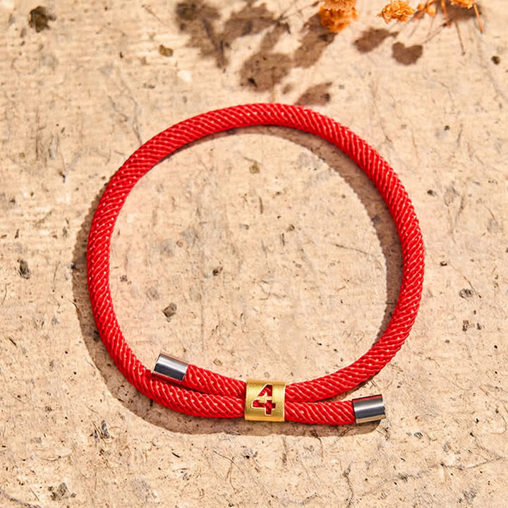 Buddha Stones Single-Digit Angel Numbers Adjustable String Protection Bracelet - Red Rope(Wrist Circumference: 15-23cm) - 4 - image 14