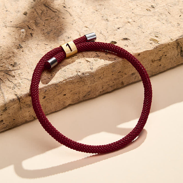 Buddha Stones Single-Digit Angel Numbers Adjustable String Protection Bracelet - Dark Red Rope(Wrist Circumference: 15-23cm) - 1 - image 38