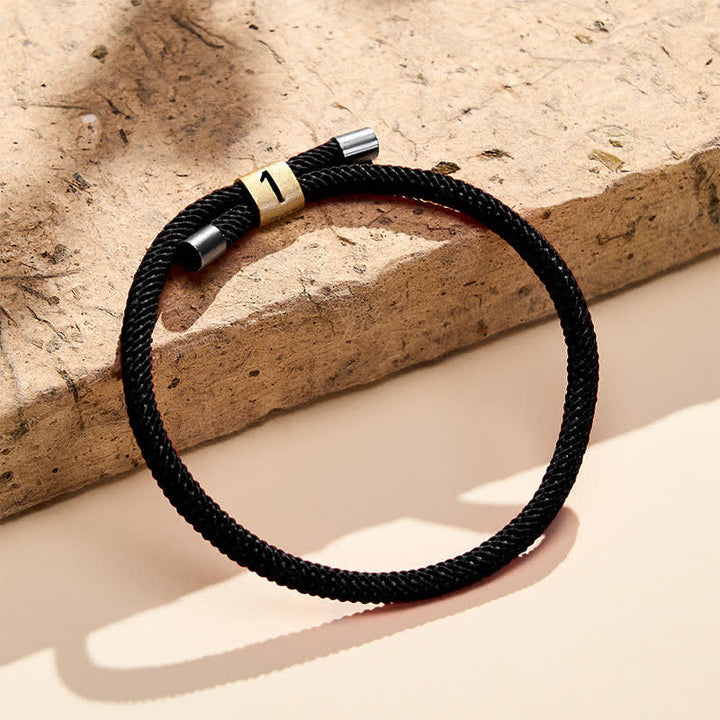 Buddha Stones Single-Digit Angel Numbers Adjustable String Protection Bracelet - Black Rope(Wrist Circumference: 15-23cm) - 1 - image 28