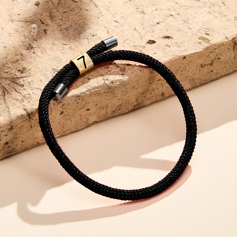 Buddha Stones Single-Digit Angel Numbers Adjustable String Protection Bracelet - Black Rope(Wrist Circumference: 15-23cm) - 7 - image 34