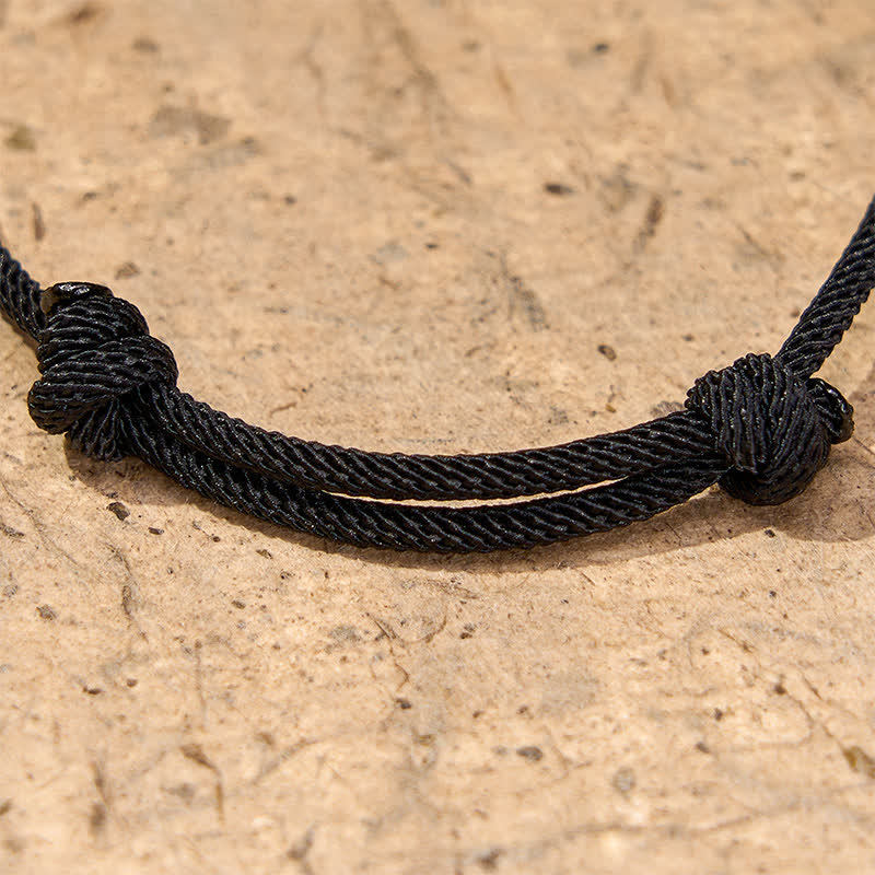 Buddha Stones Titanium Steel 000-999 Angel Numbers Adjustable Black String Faith Bracelet - image 33