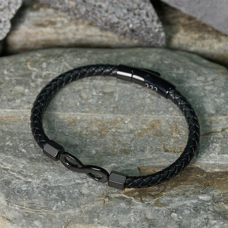 Buddha Stones Angel Numbers Infinity Symbol Leather Faith Bracelet - image 5