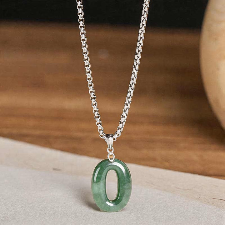 Buddha Stones Natural 0-9 Angel Numbers Jade Titanium Steel Chain Prosperity Necklace Pendant - image 43