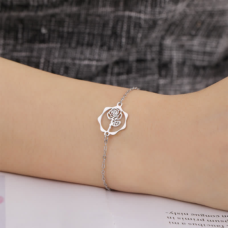 Buddha Stones Titanium Steel Birth Flower New beginning Bracelet - image 3