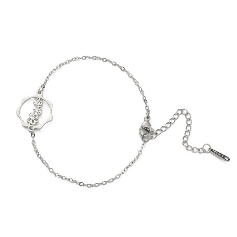 Buddha Stones Titanium Steel Birth Flower New beginning Bracelet - Hawthorn Flower - Silvery Titanium Steel - image 25