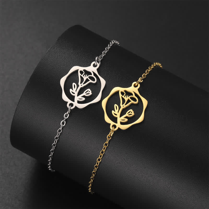 Buddha Stones Titanium Steel Birth Flower New beginning Bracelet - image 30