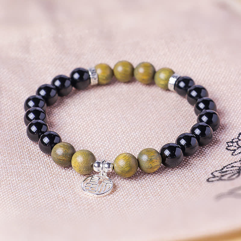 Buddha Stones Black Onyx Fu Character Beaded Luck Bracelet - image 17