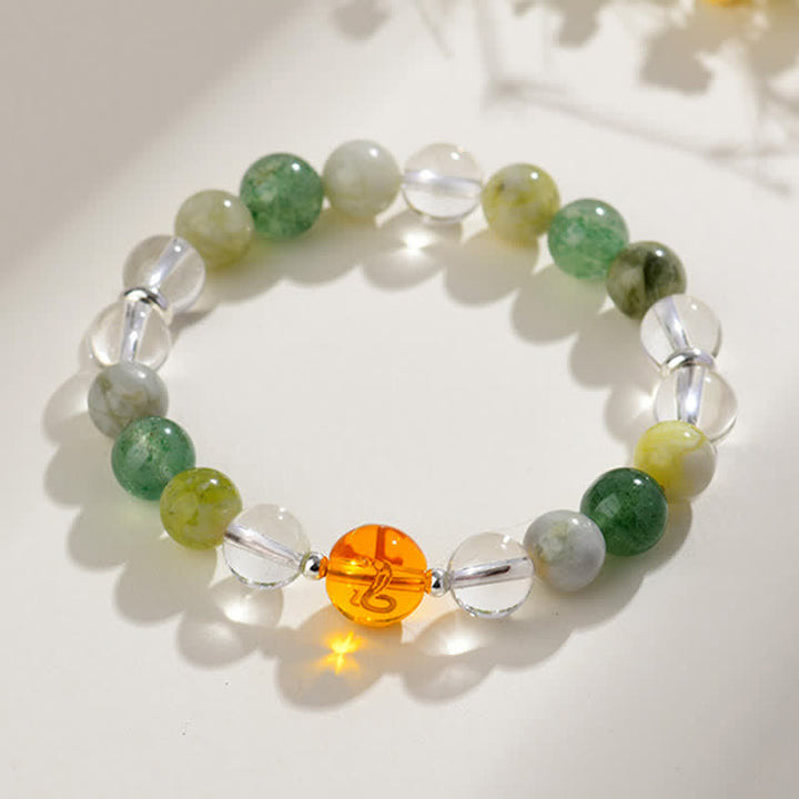 Buddha Stones Natural Crystals Silver Sheen Obsidian Chinese Zodiac Protection Bracelet - image 33