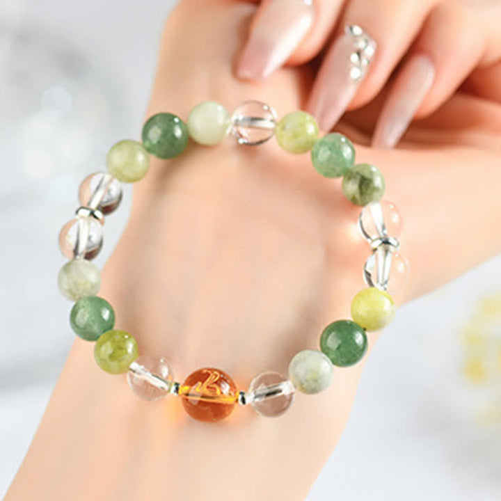 Buddha Stones Natural Crystals Silver Sheen Obsidian Chinese Zodiac Protection Bracelet - Snake(Wrist Circumference:15–16 cm) - image 31