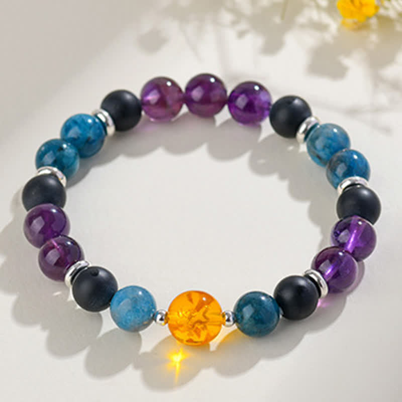 Buddha Stones Natural Crystals Silver Sheen Obsidian Chinese Zodiac Protection Bracelet - image 30