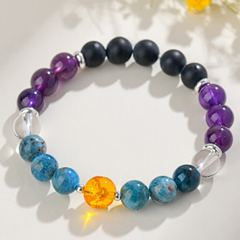 Buddha Stones Natural Crystals Silver Sheen Obsidian Chinese Zodiac Protection Bracelet - image 15