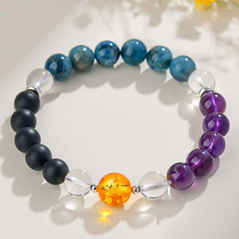 Buddha Stones Natural Crystals Silver Sheen Obsidian Chinese Zodiac Protection Bracelet - image 49