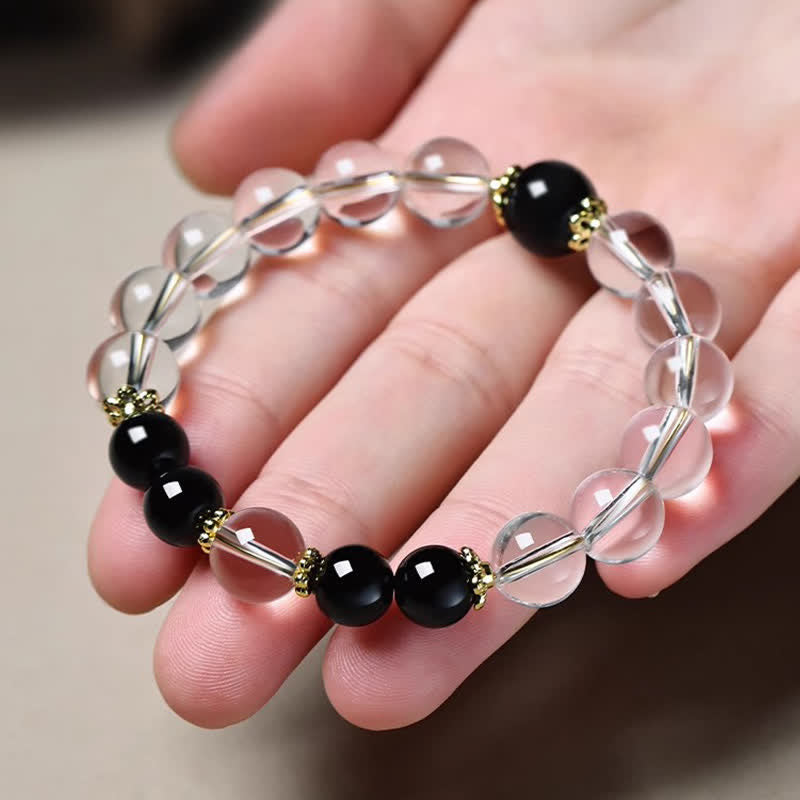 Buddha Stones Natural Clear Quartz Beaded Healing Bracelet - image 1