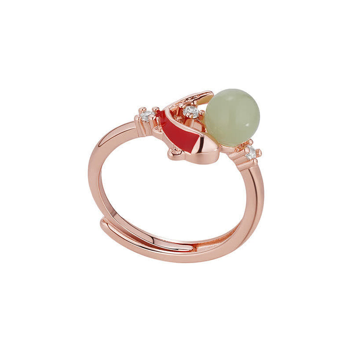 Buddha Stones Copper Koi Fish Success Pearl Inspired Adjustable Open Ring - image 9