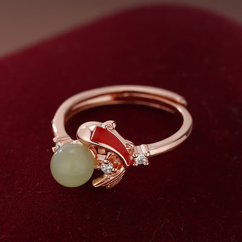 Buddha Stones Copper Koi Fish Success Pearl Inspired Adjustable Open Ring - image 8