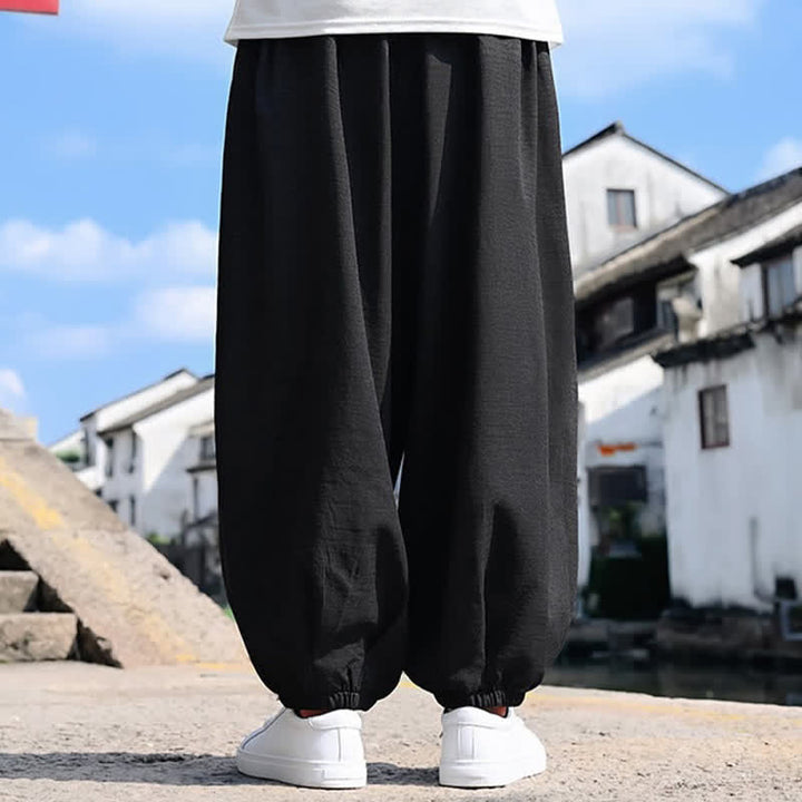 Buddha Stones Summer Drawstring Solid Ankle Length Men's Harem Pants With Pockets - image 2