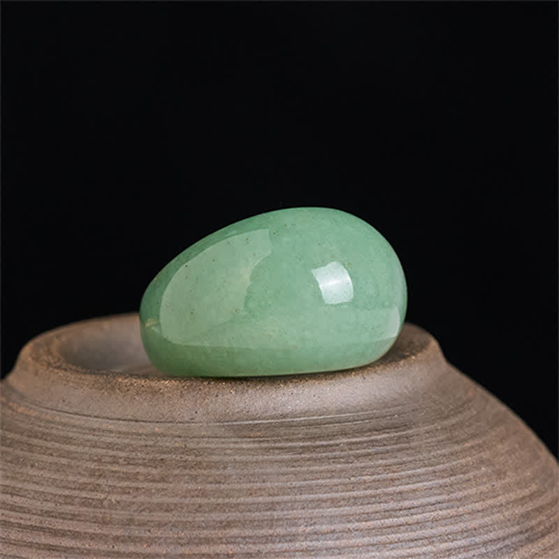 Buddha Stones Natural Green Aventurine Wide Balance Ring - image 2