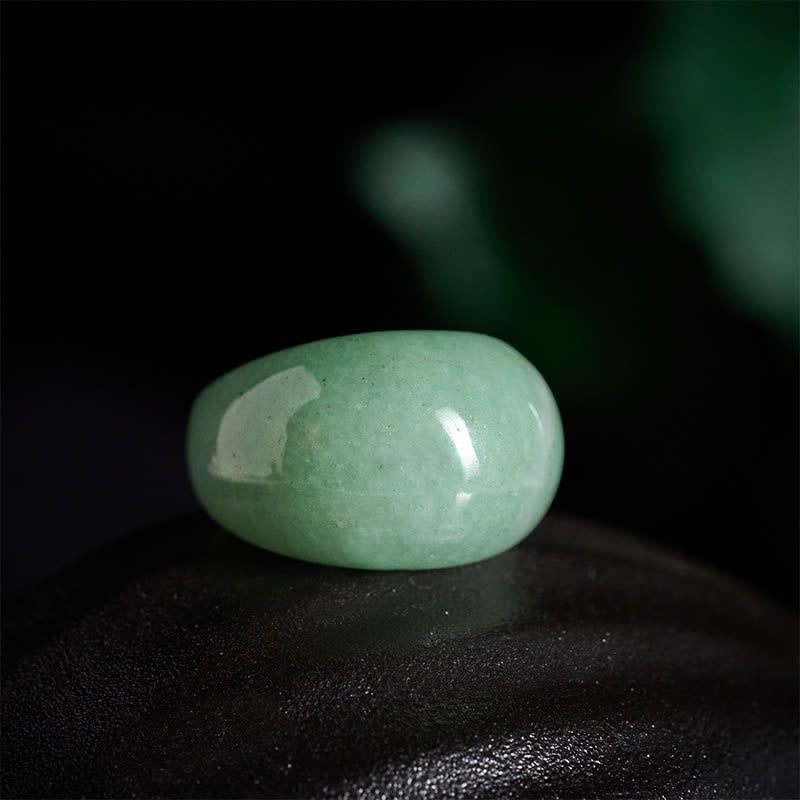 Buddha Stones Natural Green Aventurine Wide Balance Ring - image 1