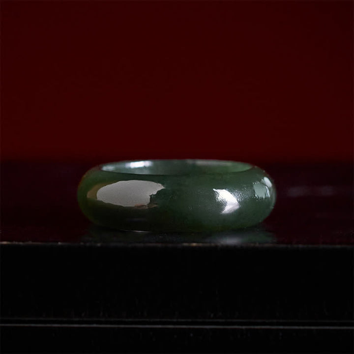 Buddha Stones Natural Cyan Jade Healing Ring - image 3