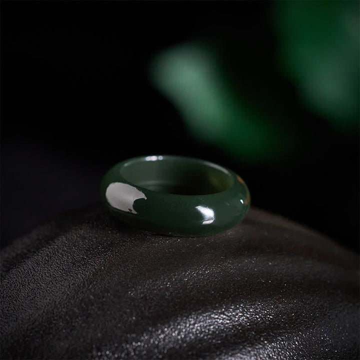 Buddha Stones Natural Cyan Jade Healing Ring - image 4