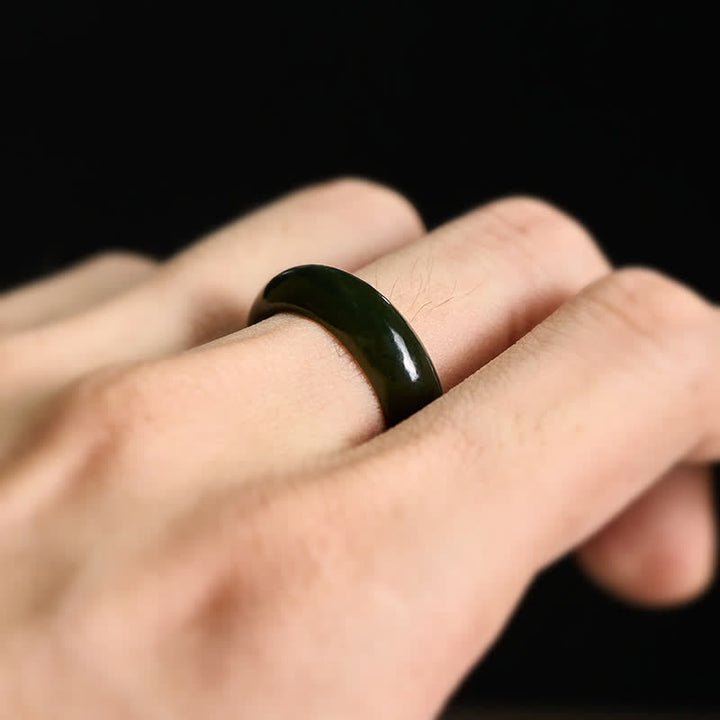 Buddha Stones Natural Cyan Jade Healing Ring - image 9