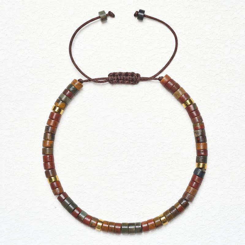 Buddha Stones Small Picasso Jasper Beads Energy String Bracelet - image 7