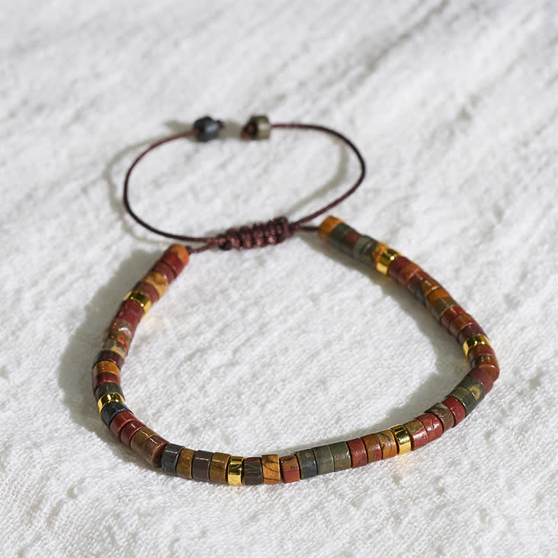 Buddha Stones Small Picasso Jasper Beads Energy String Bracelet - image 4