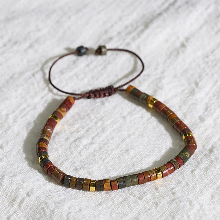 Buddha Stones Small Picasso Jasper Beads Energy String Bracelet - image 4