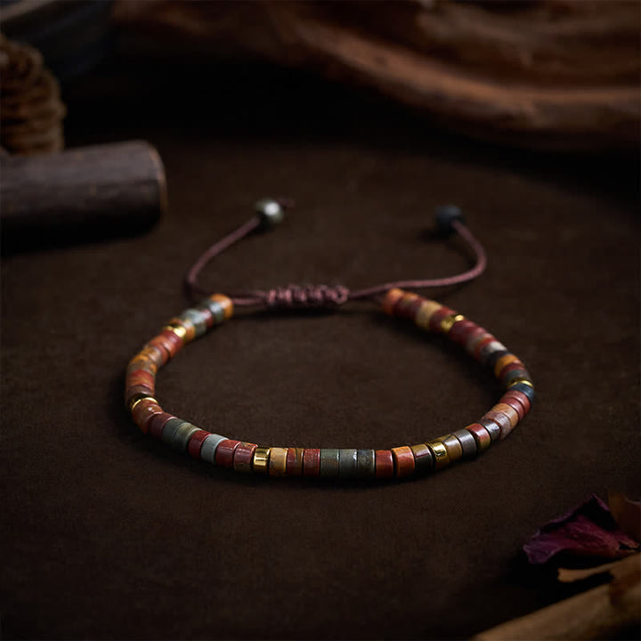 Buddha Stones Small Picasso Jasper Beads Energy String Bracelet - image 2