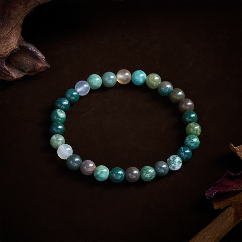 Buddha Stones Natural Stone Sea Sediment Jasper Agate Protection Peace Bracelet - image 2