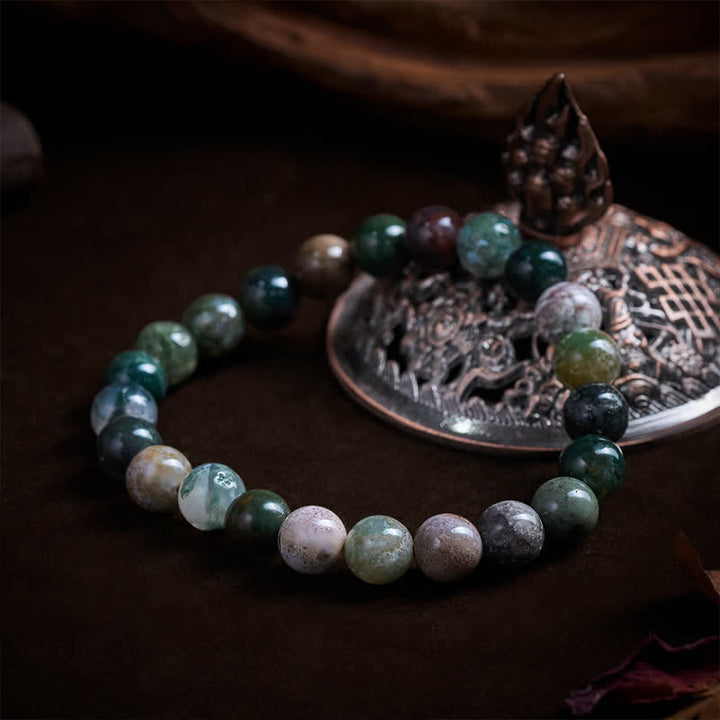 Buddha Stones Natural Stone Sea Sediment Jasper Agate Protection Peace Bracelet - image 8