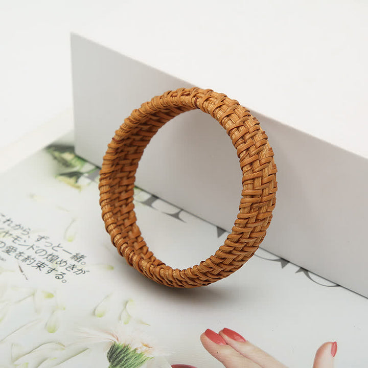Buddha Stones Handwoven Rattan Bohemian Resort Wide Bracelet Bangle - image 6