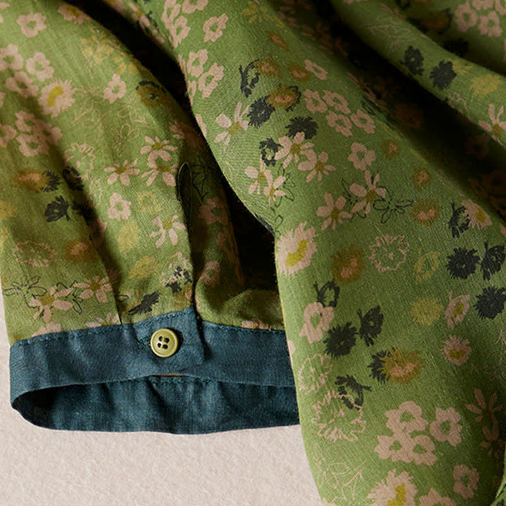 Buddha Stones Summer Vintage Button-Up Floral Print Women's Short Sleeve Shirts - image 3