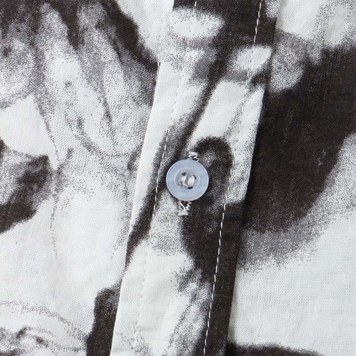 Buddha Stones Summer Casual Button-Up Ink Print Men's Short Sleeve Shirts - image 5