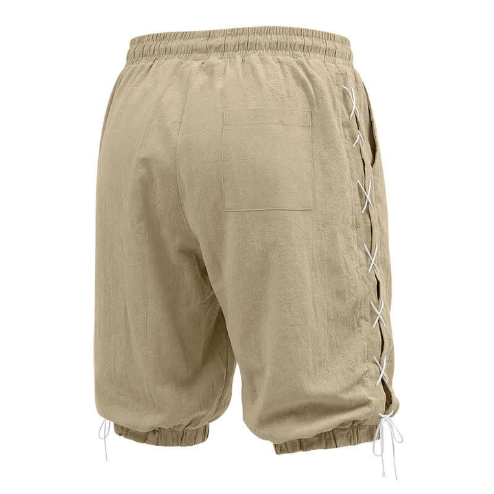 Buddha Stones Summer Casual Drawstring Side Slit Solid Men's Straight Leg Pants With Pockets - image 2