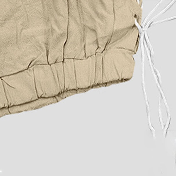 Buddha Stones Summer Casual Drawstring Side Slit Solid Bermuda Shorts Men's Straight Leg Pants With Pockets - image 7