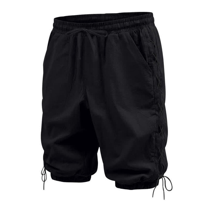 Buddha Stones Summer Casual Drawstring Side Slit Solid Men's Straight Leg Pants With Pockets - image 10