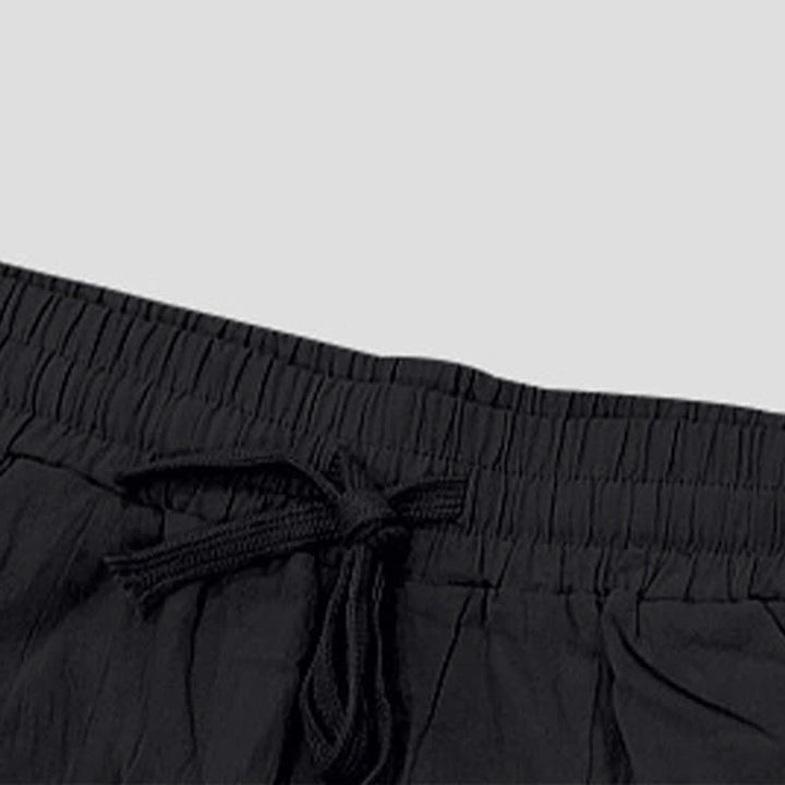 Buddha Stones Summer Casual Drawstring Side Slit Solid Men's Straight Leg Pants With Pockets - image 12