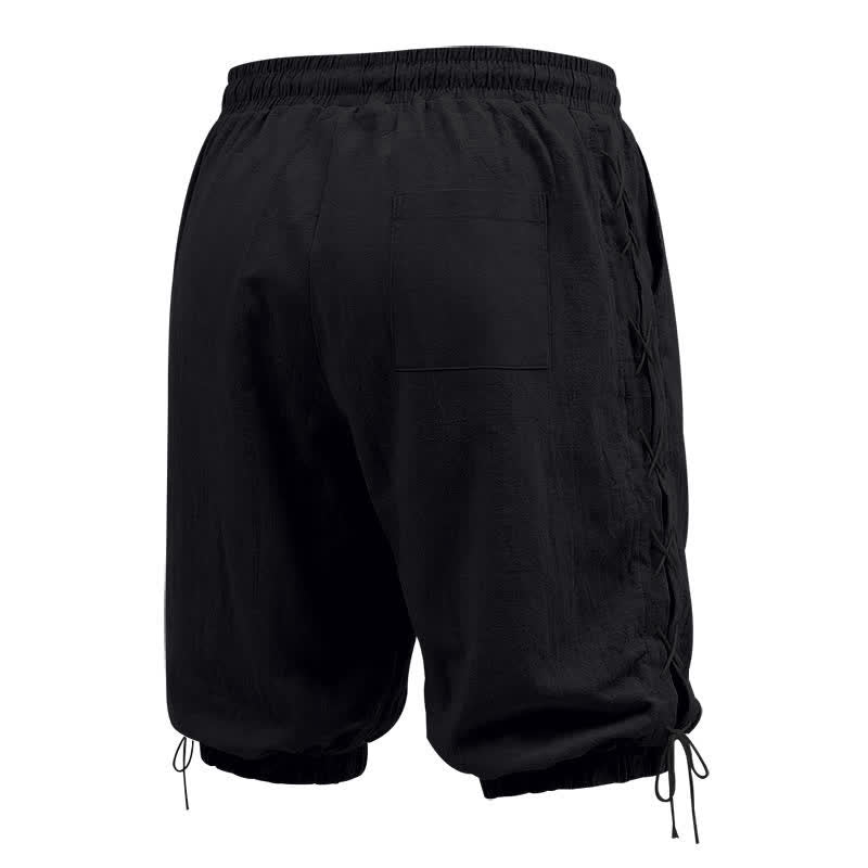 Buddha Stones Summer Casual Drawstring Side Slit Solid Men's Straight Leg Pants With Pockets - image 11