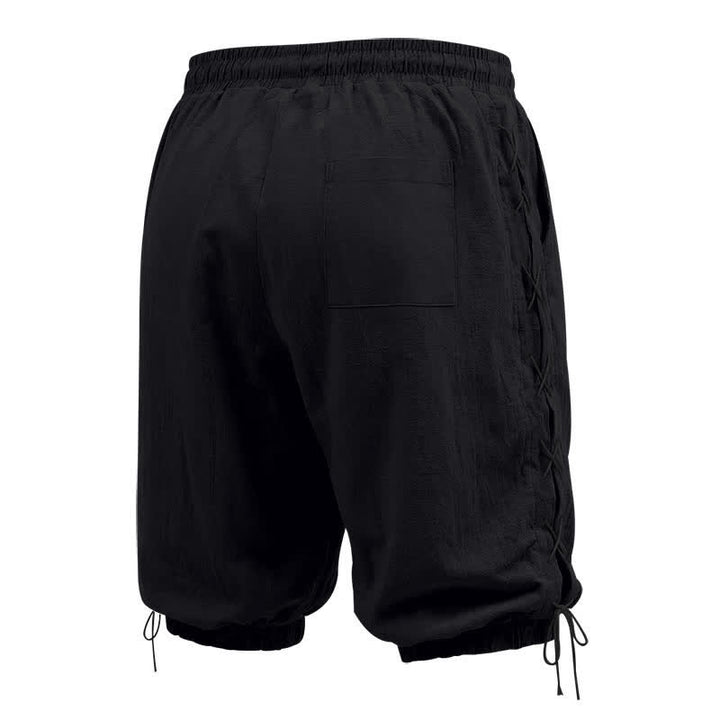 Buddha Stones Summer Casual Drawstring Side Slit Solid Men's Straight Leg Pants With Pockets - image 11