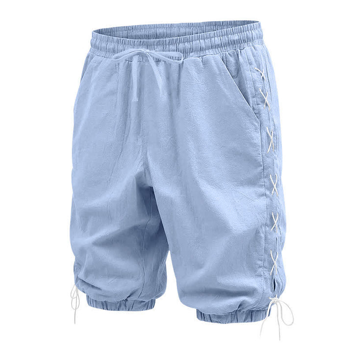 Buddha Stones Summer Casual Drawstring Side Slit Solid Men's Straight Leg Pants With Pockets - image 17