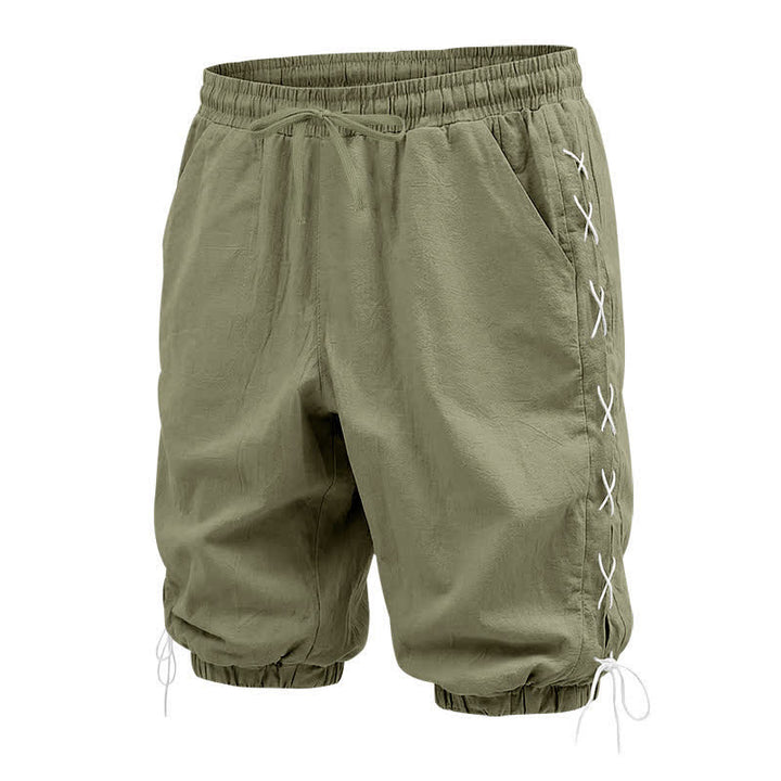 Buddha Stones Summer Casual Drawstring Side Slit Solid Bermuda Shorts Men's Straight Leg Pants With Pockets - image 26