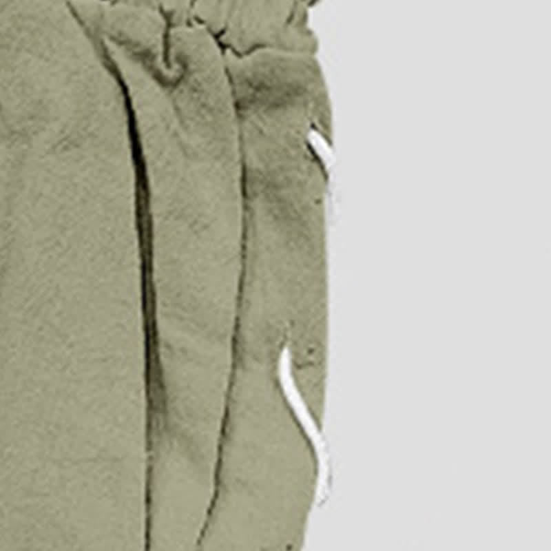 Buddha Stones Summer Casual Drawstring Side Slit Solid Men's Straight Leg Pants With Pockets - image 31