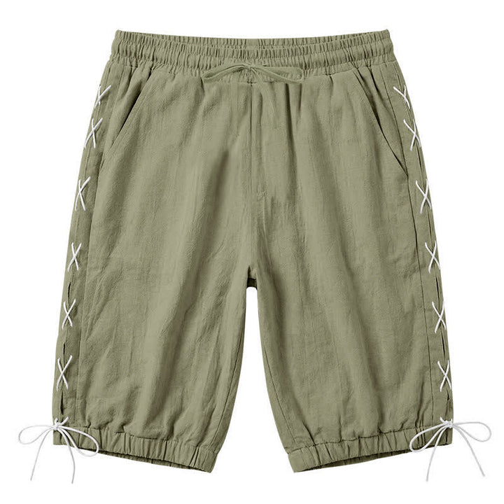 Buddha Stones Summer Casual Drawstring Side Slit Solid Men's Straight Leg Pants With Pockets - OliveDrab - US/UK/AU44，EU54 (3XL) - image 25
