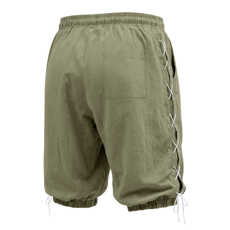 Buddha Stones Summer Casual Drawstring Side Slit Solid Men's Straight Leg Pants With Pockets - image 27