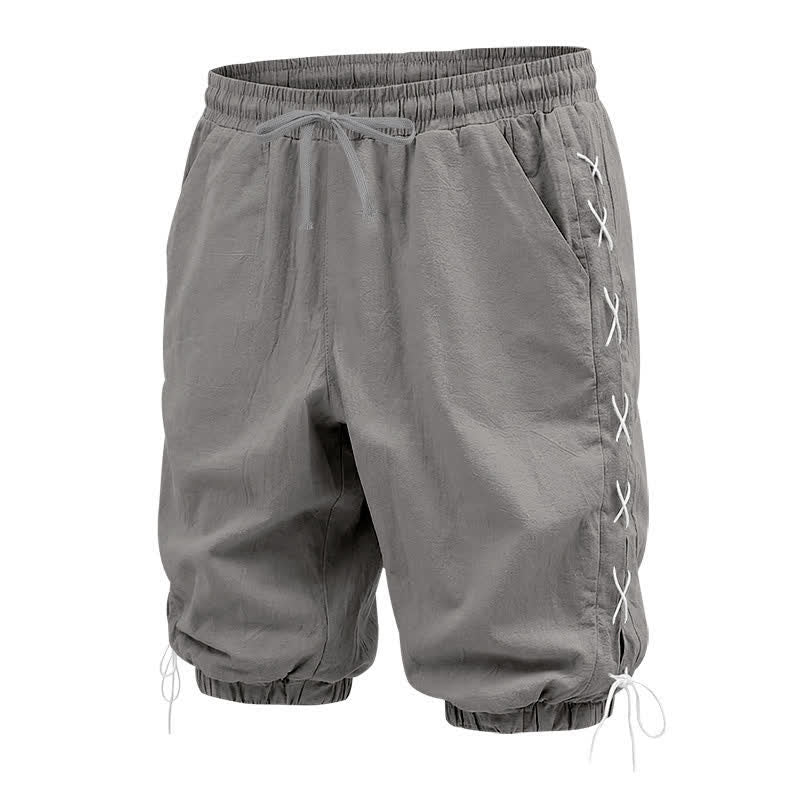 Buddha Stones Summer Casual Drawstring Side Slit Solid Men's Straight Leg Pants With Pockets - image 36