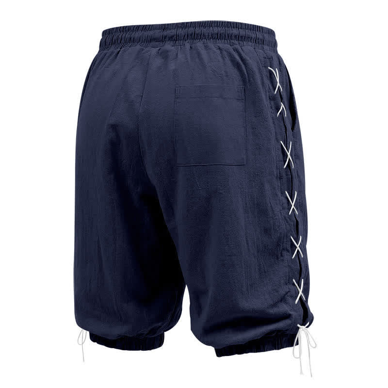 Buddha Stones Summer Casual Drawstring Side Slit Solid Men's Straight Leg Pants With Pockets - image 45