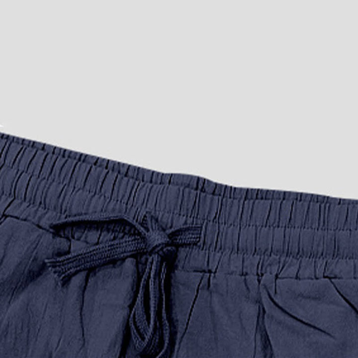 Buddha Stones Summer Casual Drawstring Side Slit Solid Men's Straight Leg Pants With Pockets - image 46